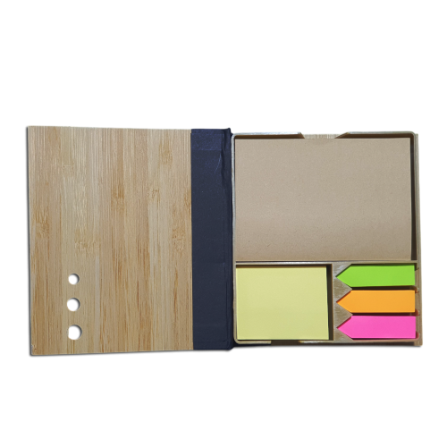 set de escritorio de bambu con logo personalizado