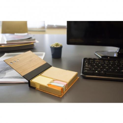 set de notas adhesivas en bambú personalizado con logo para empresas_ argentina
