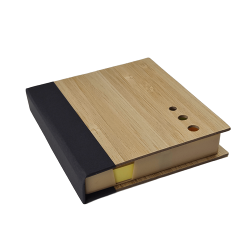 set de escritorio de bambu con logo personalizado