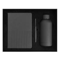 set de escritorio en caja con libreta botella y roller personalizado