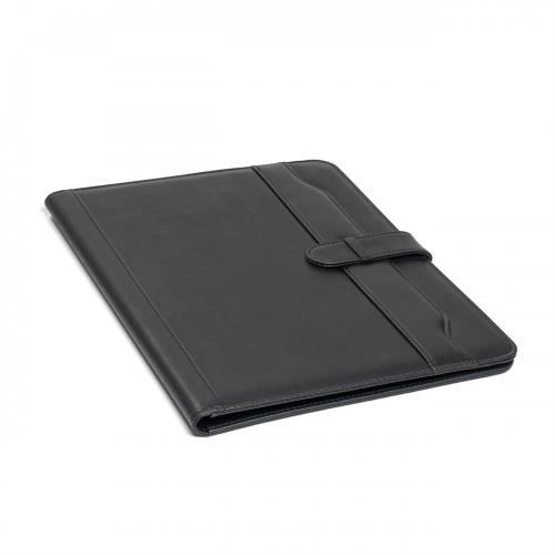 carpeta simil cuero negro personalizada con logo por mayor