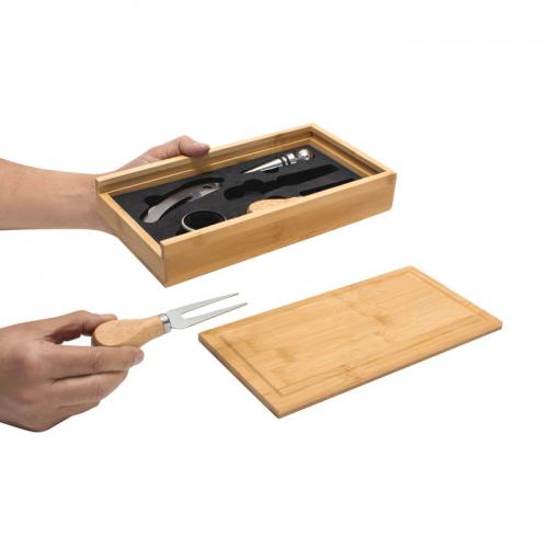 Set de Vino con Tabla para Quesos