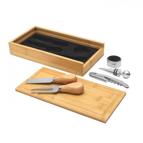 Set de Vino con Tabla para Quesos