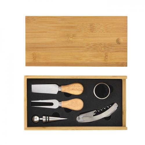 Set de Vino con Tabla para Quesos